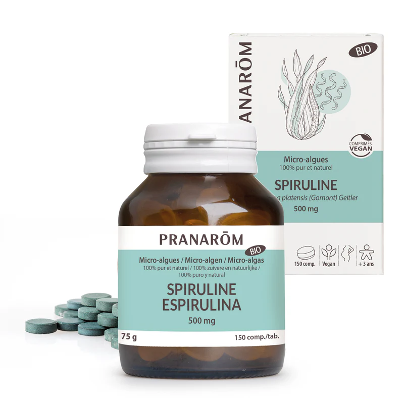 Spiruline bio 500mg 150 comprimés Pranarom